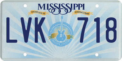 MS license plate LVK718
