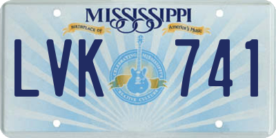 MS license plate LVK741