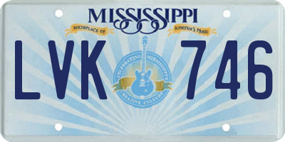 MS license plate LVK746