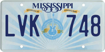 MS license plate LVK748
