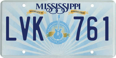 MS license plate LVK761