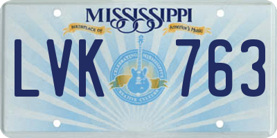 MS license plate LVK763