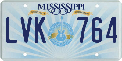 MS license plate LVK764