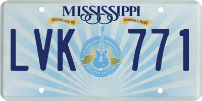 MS license plate LVK771