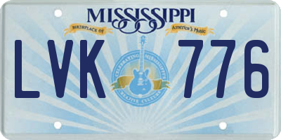 MS license plate LVK776