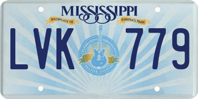 MS license plate LVK779