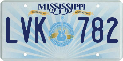 MS license plate LVK782