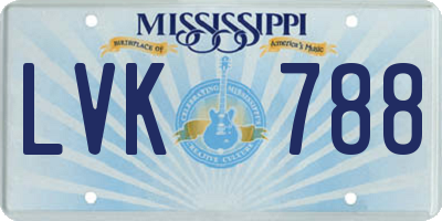 MS license plate LVK788