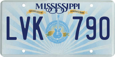 MS license plate LVK790