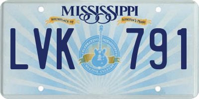 MS license plate LVK791
