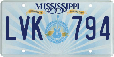 MS license plate LVK794