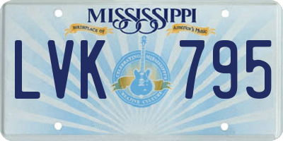 MS license plate LVK795