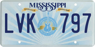MS license plate LVK797