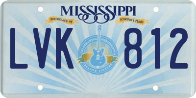 MS license plate LVK812