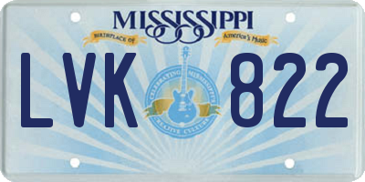 MS license plate LVK822