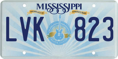 MS license plate LVK823
