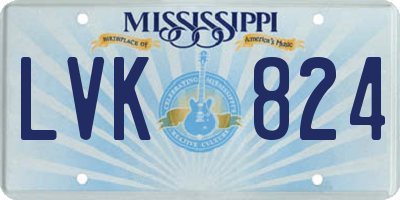 MS license plate LVK824