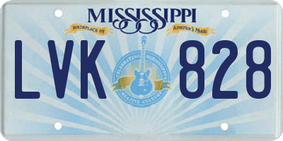 MS license plate LVK828