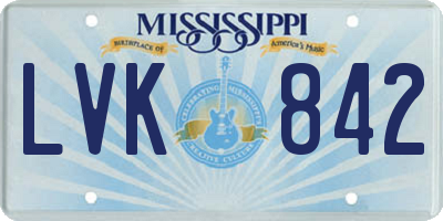 MS license plate LVK842