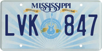 MS license plate LVK847