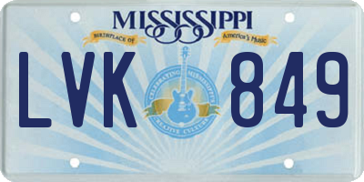 MS license plate LVK849