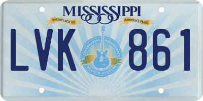 MS license plate LVK861