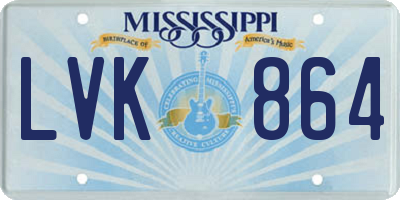 MS license plate LVK864