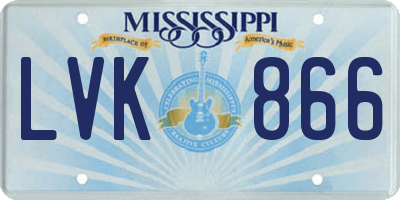 MS license plate LVK866