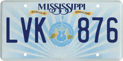 MS license plate LVK876