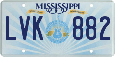MS license plate LVK882