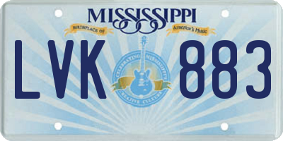 MS license plate LVK883