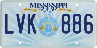 MS license plate LVK886