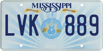 MS license plate LVK889