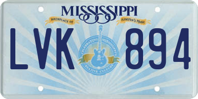 MS license plate LVK894