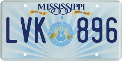 MS license plate LVK896
