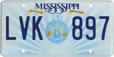 MS license plate LVK897