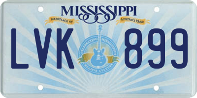 MS license plate LVK899