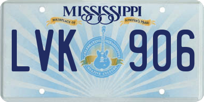 MS license plate LVK906