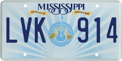 MS license plate LVK914