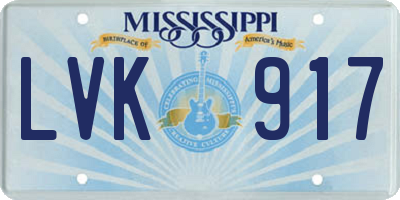 MS license plate LVK917