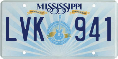 MS license plate LVK941