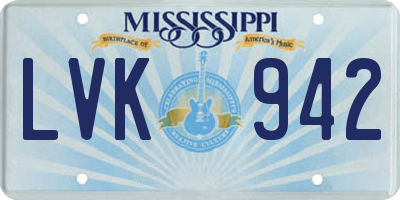 MS license plate LVK942