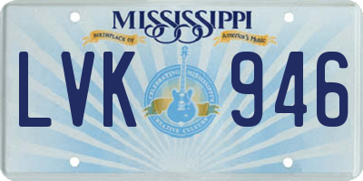 MS license plate LVK946
