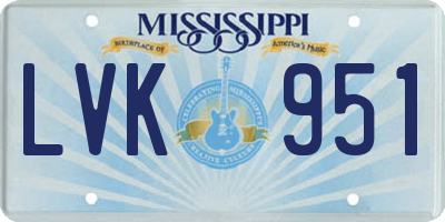MS license plate LVK951
