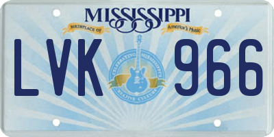 MS license plate LVK966