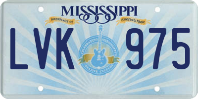 MS license plate LVK975