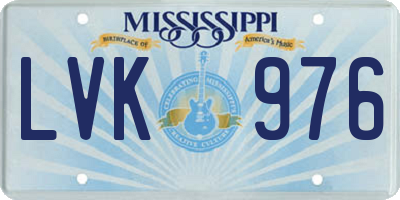 MS license plate LVK976