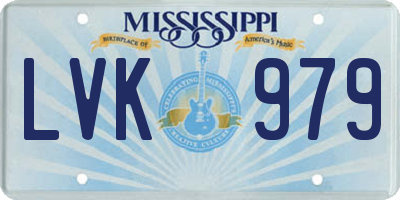 MS license plate LVK979