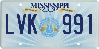 MS license plate LVK991