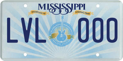 MS license plate LVL000
